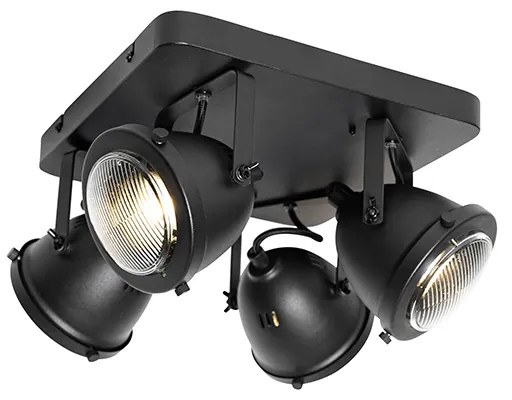 Ipari reflektor lámpa fekete 4-lámpás - Emado