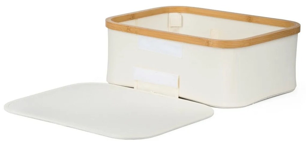 G21 tárolódoboz 40 x 30 x 15 cm, bambusz, fedéllel, bézs