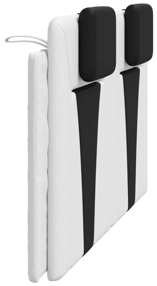 fehér és fekete műbőr fejtámla párna 160 cm