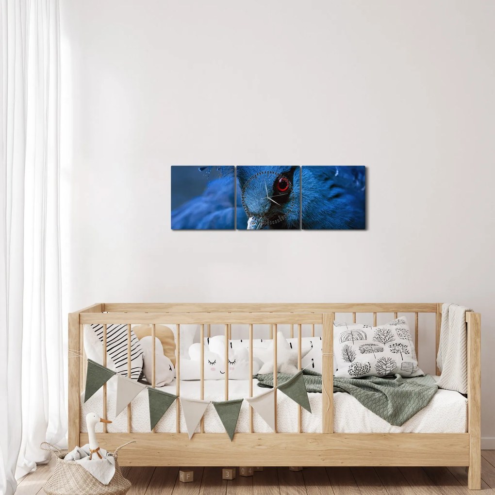 Kép - Koronás galamb (órával) (90x30 cm)