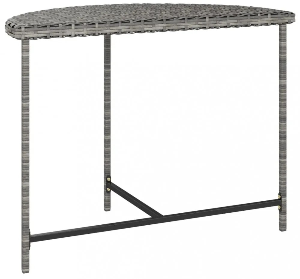 szürke polyrattan kerti asztal 100 x 50 x 75 cm