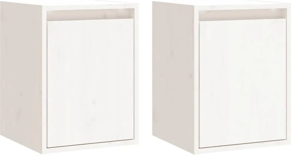 vidaXL 2 darab fehér tömör fenyőfa faliszekrény 100 x 30 x 35 cm
