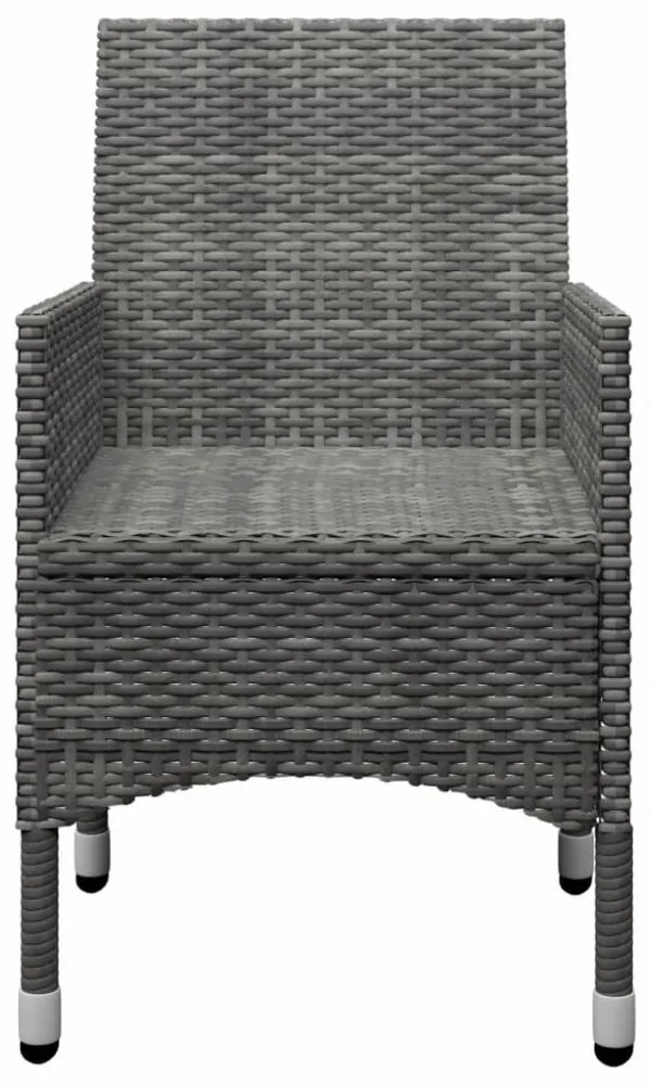 9 részes szürke polyrattan és üveg kerti étkezőgarnitúra