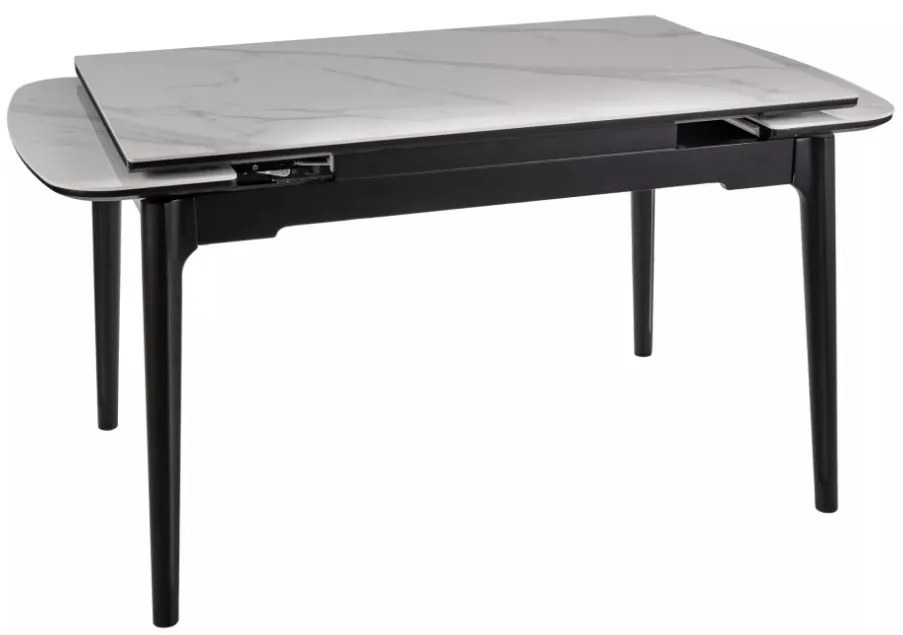 Sento bővíthető étkezőasztal fehér/fekete 120-180cm