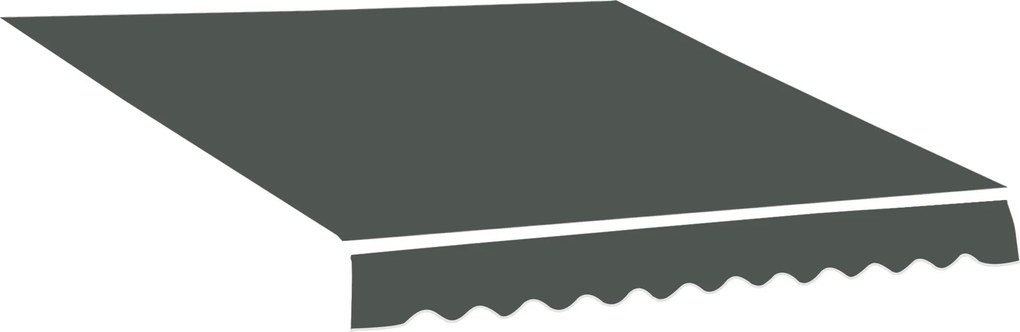 Outsunny Pótló Napernyő Vászon - Puha Hullámos Sáv - Magas Sűrűségű 280 g/m² UV-ellenálló Poliészter Szürkében 3,82L x 2,4W (kivetés) m | Aosom