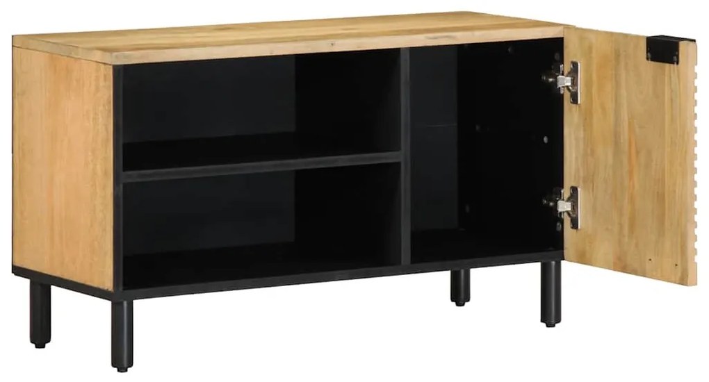 barna tömör mangófa TV-szekrény 80 x 31,5 x 46 cm