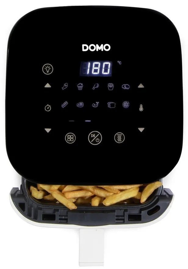 DOMO DO541FR forrólevegős fritőz betekintő ablakkal, 3,5 l