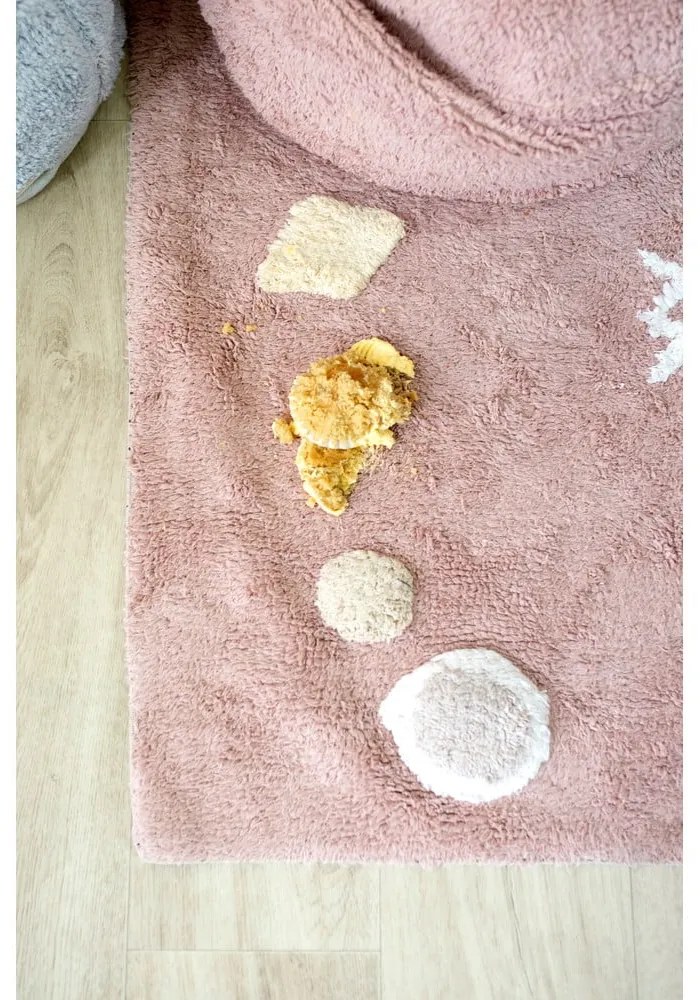 Rózsaszín mosható kézi szövésű pamut gyerek szőnyeg 140x200 cm Noah – Lorena Canals