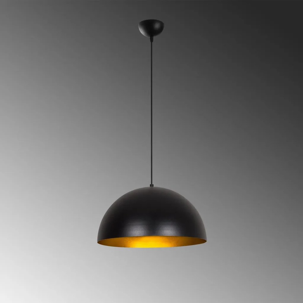 Sivani MR-722 fekete-arany vas függőlámpa, Ø40 cm