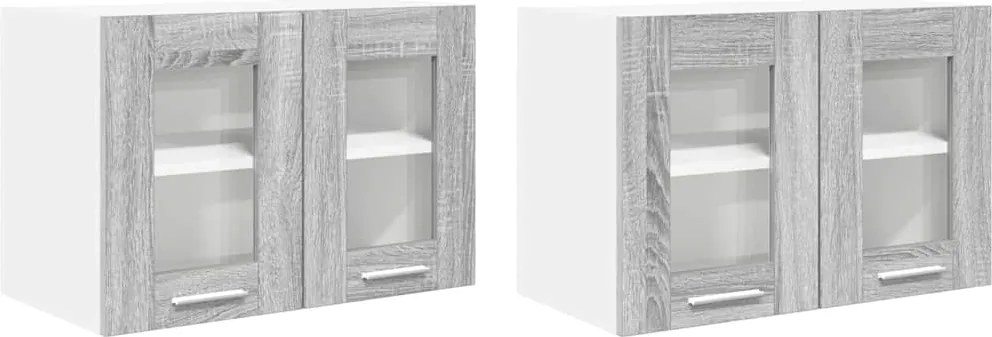 vidaXL Függő szekrény 2 pcs Szürke Sonoma 60 x 31 x 40 cm Faanyag