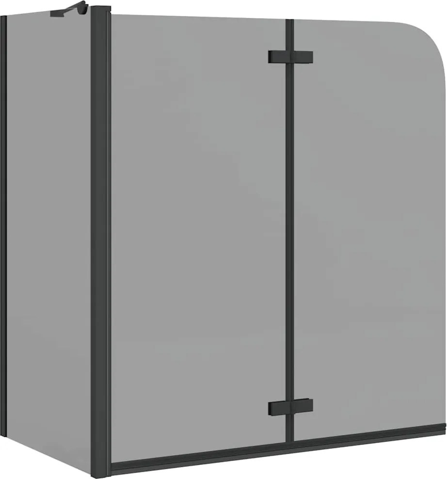 vidaXL Zuhanybeépítés Fekete 120 x 68 x 130 cm ESG üveg és alumínium