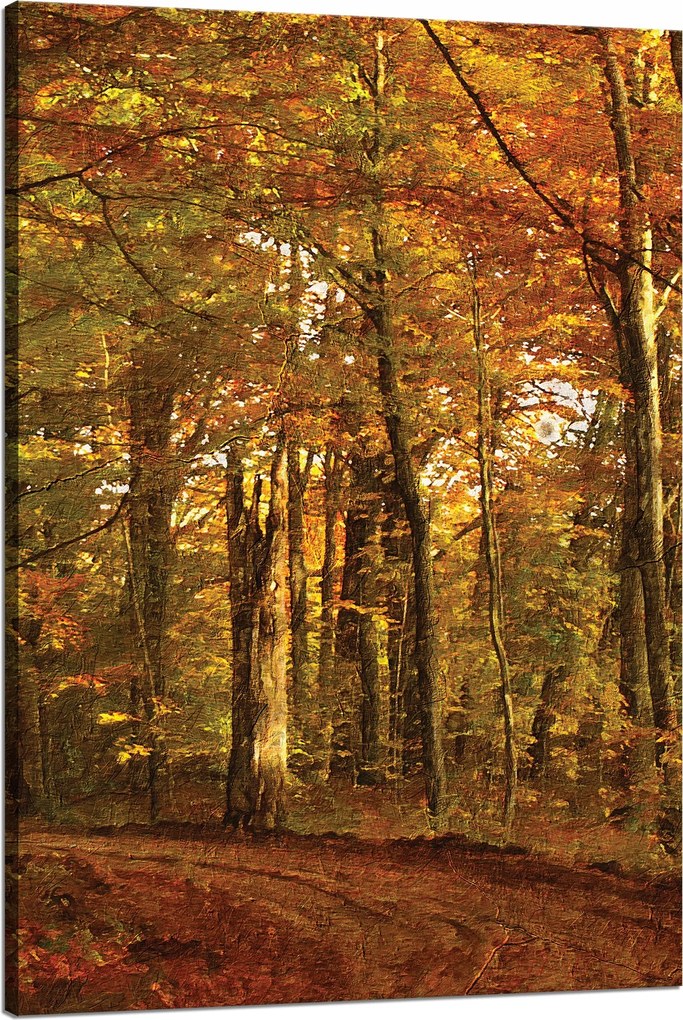 Vászonkép Pasztell stílus Fák Erdő Ősz 80x120 cm