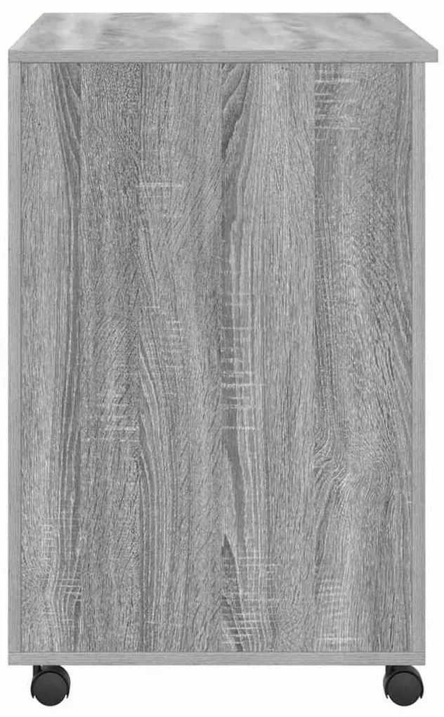 Asztal Kerekekkel fiókkal Szürke 91 x 50 x 77 cm Faanyag