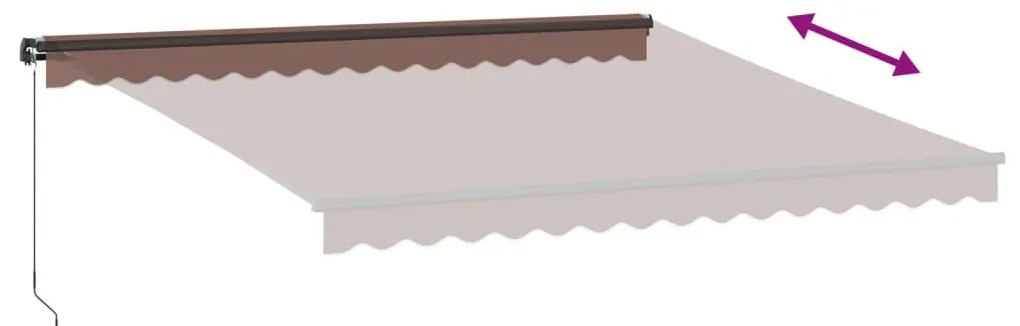 barna kézzel kihúzható napellenző 400 x 350 cm