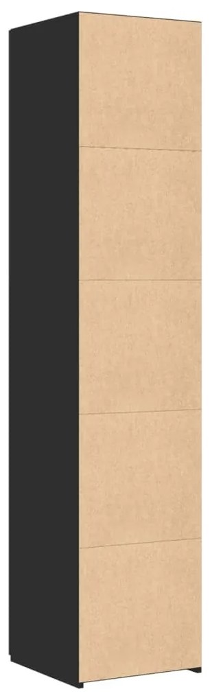 fekete szerelt fa magasszekrény 40 x 42,5 x 185 cm