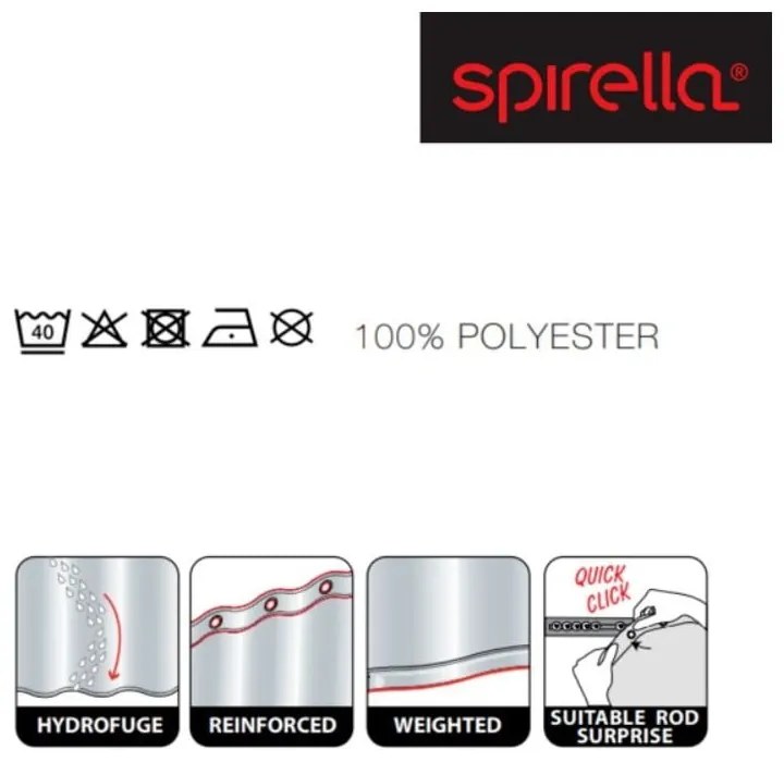 Zuhanyfüggöny 120x200 cm Kos – Spirella