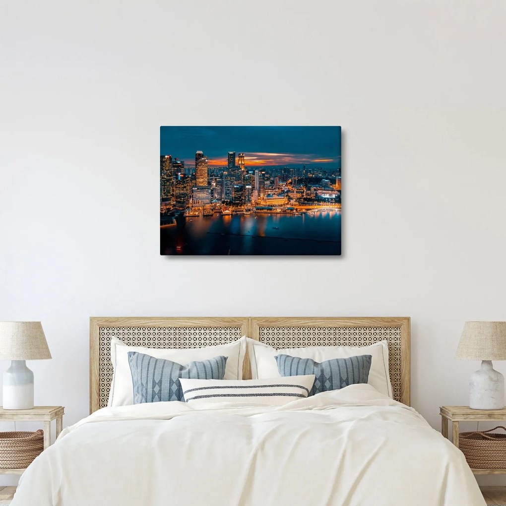 Éjszakai város képe (70x50 cm)