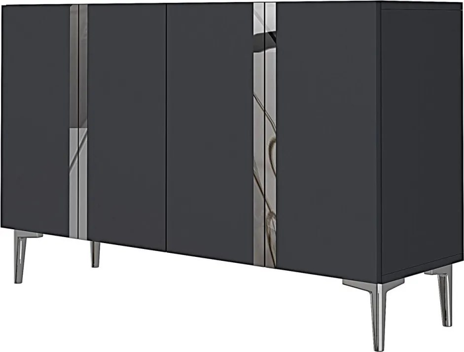 Anka komód, antracit-ezüst, 120 cm
