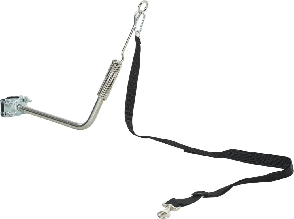 PawHut kerékpárpóráz kutyáknak — rezgéscsillapító, állítható, gyorskioldós (ezüst/fekete) | Aosom