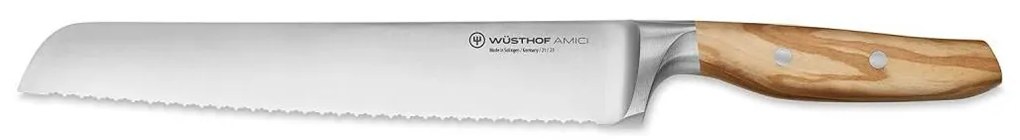 Wüsthof - Konyhai kenyérvágó kés AMICI 23 cm olajfa