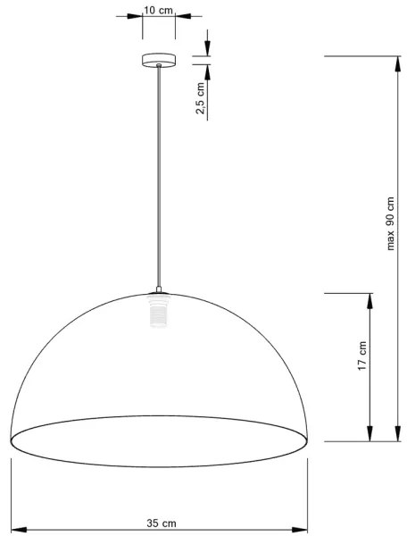 SFERA függeszték 1xE27/60W/230V, 35 cm átmérő, fehér/arany