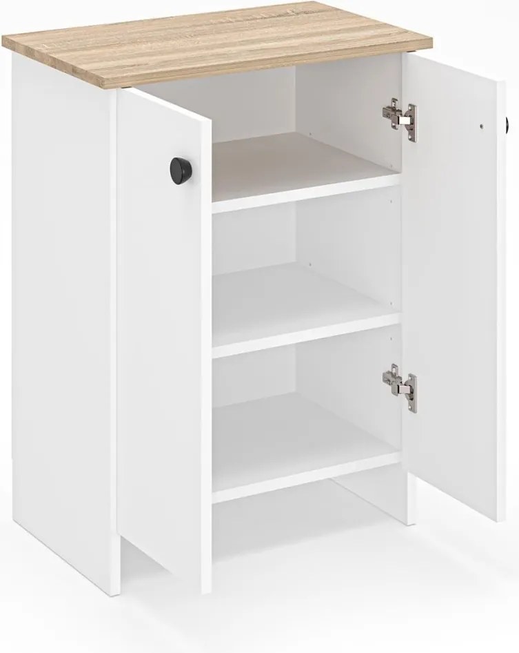 Dorta konyhaszekrény, sonoma tölgy-fehér, 58 cm