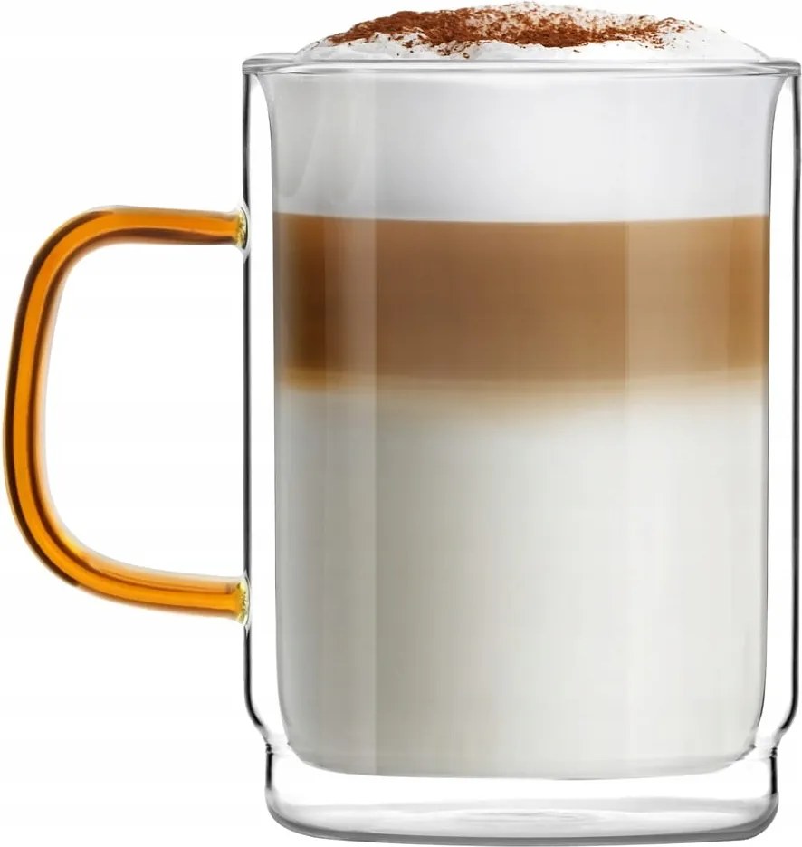 2 db-os pohár szett dupla falú, arany füllel 350 ml