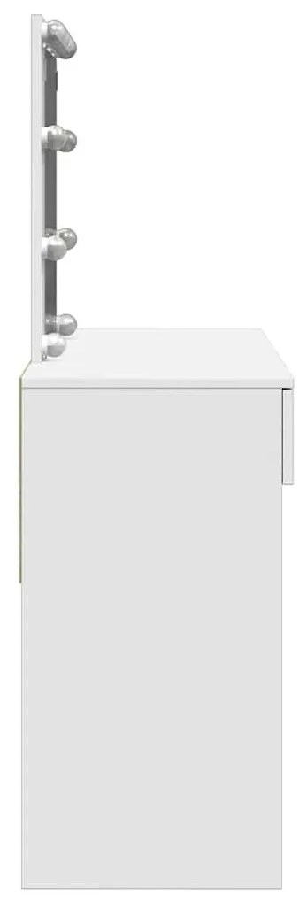 fehér fésülködőasztal LED-del 100 x 40 x 130 cm