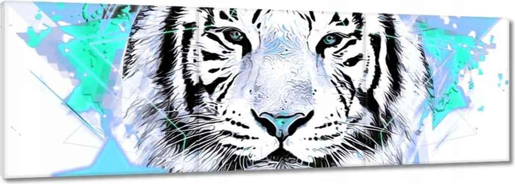 Vászonkép 150x50 Tigris csillag türkiz