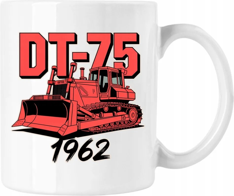 Bögre dt-75 retro Prl traktor 2 fehér 330ml