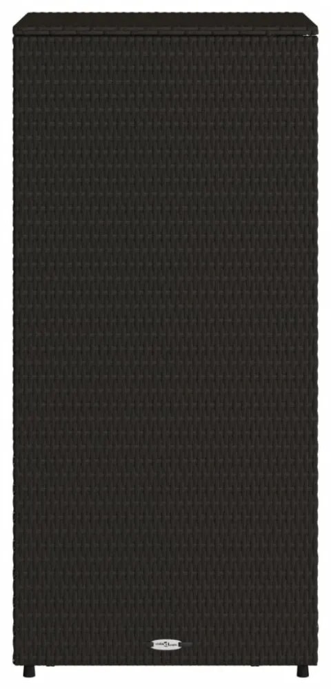 fekete polyrattan kerti tárolószekrény 50 x 55 x 115 cm