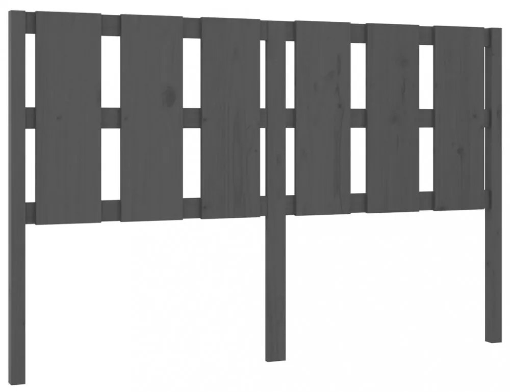 szürke tömör fenyőfa ágyfejtámla 155,5x4x100 cm