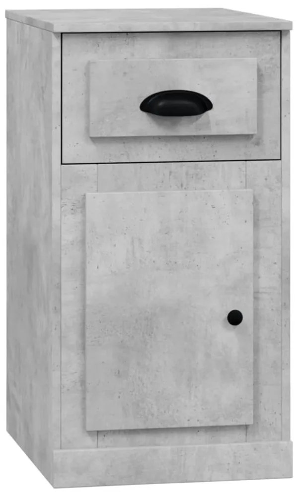 betonszürke szerelt fa kisszekrény fiókkal 40 x 50 x 75 cm