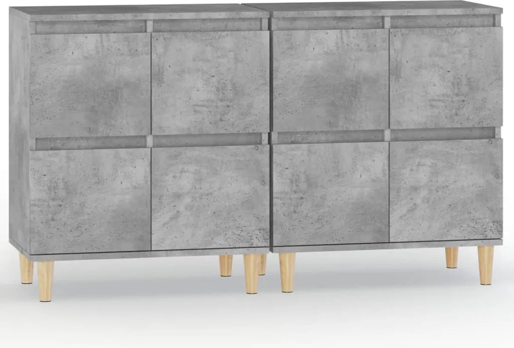 vidaXL 2 db betonszürke szerelt fa tálalószekrény 60 x 35 x 70 cm