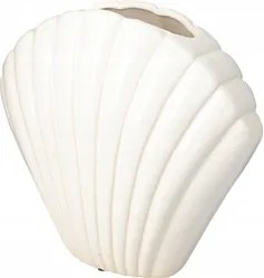 Dekoratív Kerámia Váza Kagyló 26 X 9 X 22 CM Fehér