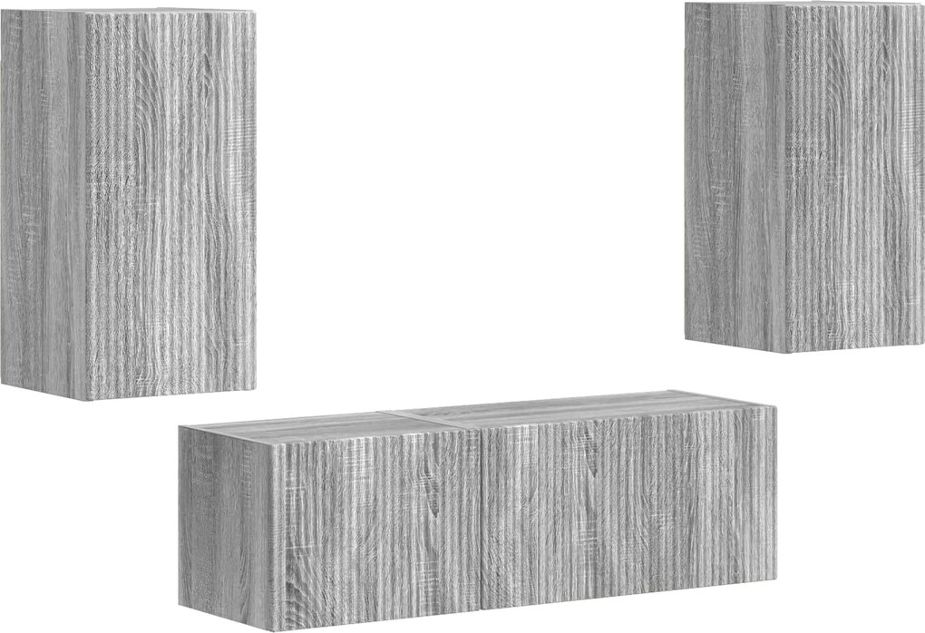 vidaXL TV falit kabinet szett 4 pcs Szürke Sonoma Faanyag