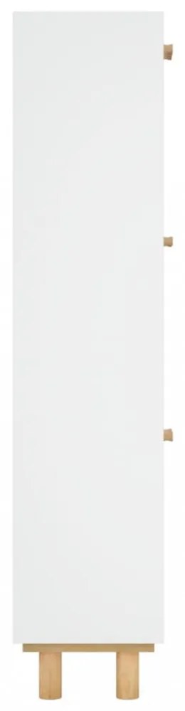 fehér szerelt fa és természetes rattan cipőszekrény 52x25x115cm