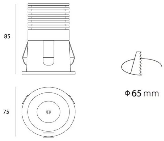 LED2 - LED Beépíthető fürdőszobai spotlámpa RAY LED/10W/230V fekete IP44