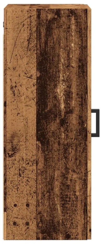 antik fa színű szerelt fa fali szekrény 34,5 x 34 x 90 cm