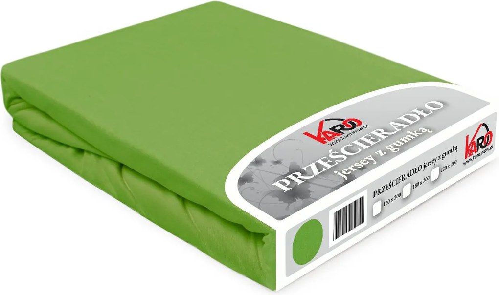 Gumis jersey lepedő 220x200 zöld kaktusz Constance Karo