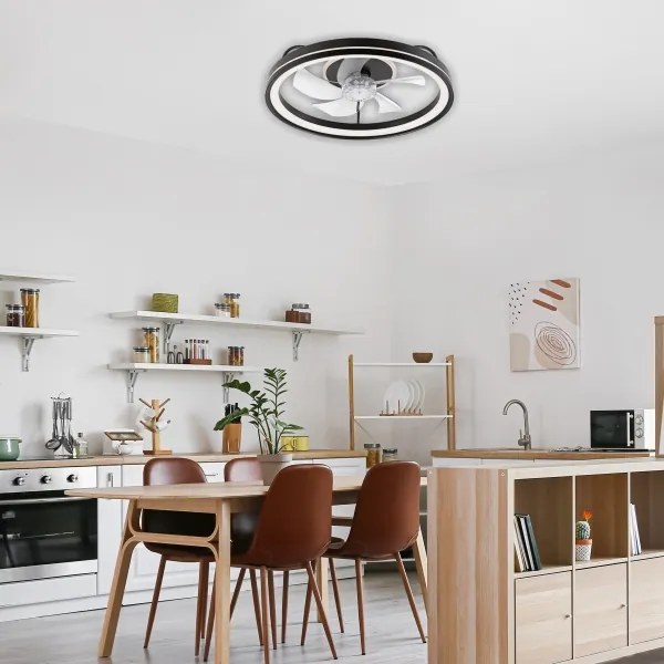 LED Mennyezeti lámpa ventilátorral FARGO LED/37W/230V fekete + távirányító