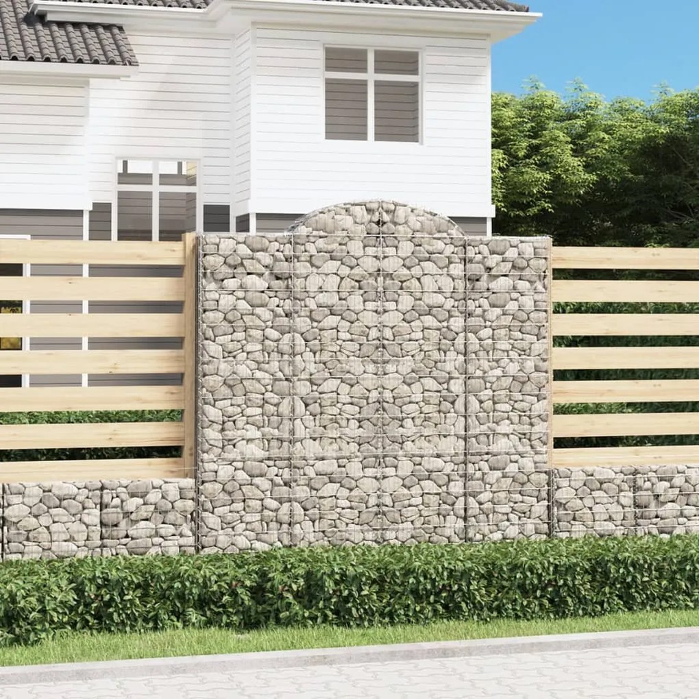 Íves horganyzott vas gabion kosár 200x30x200/220 cm