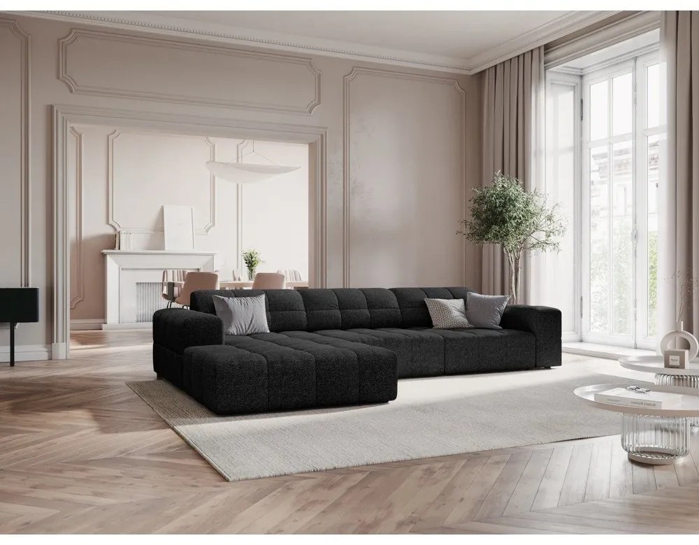 Antracitszürke sarokkanapé (bal oldali) Chicago – Cosmopolitan Design