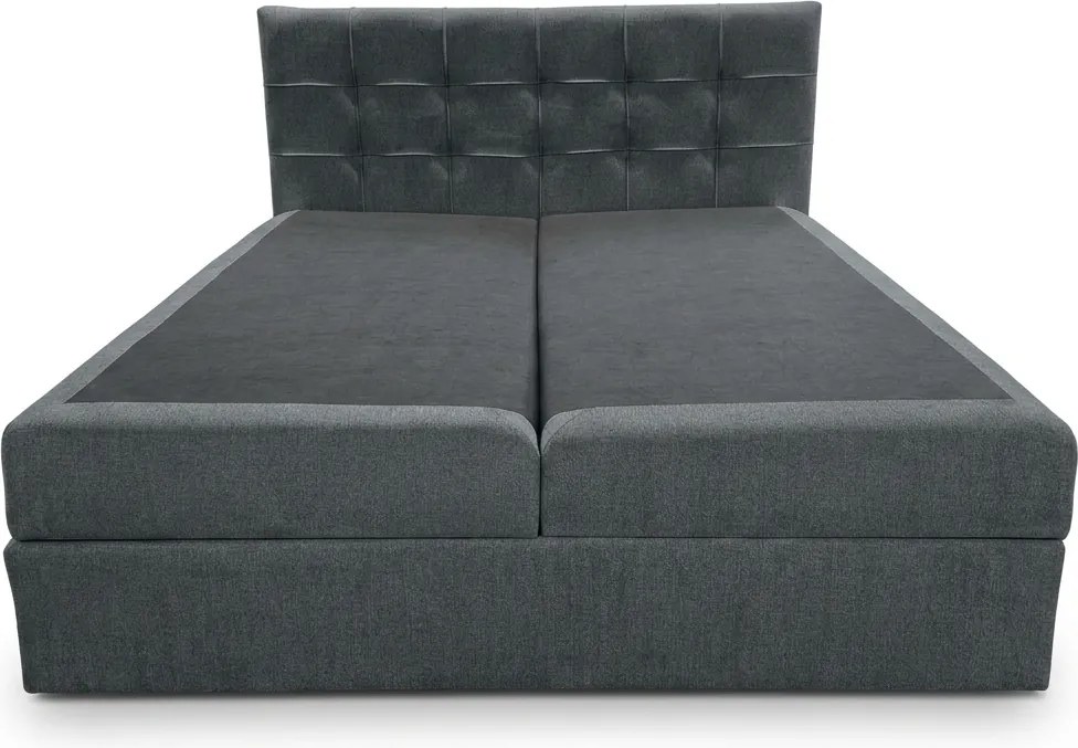 Kárpitozott boxspring ágy DIRELIS VIBE 140x200 cm sötétszürke Matrac: Bonell rugós matrac