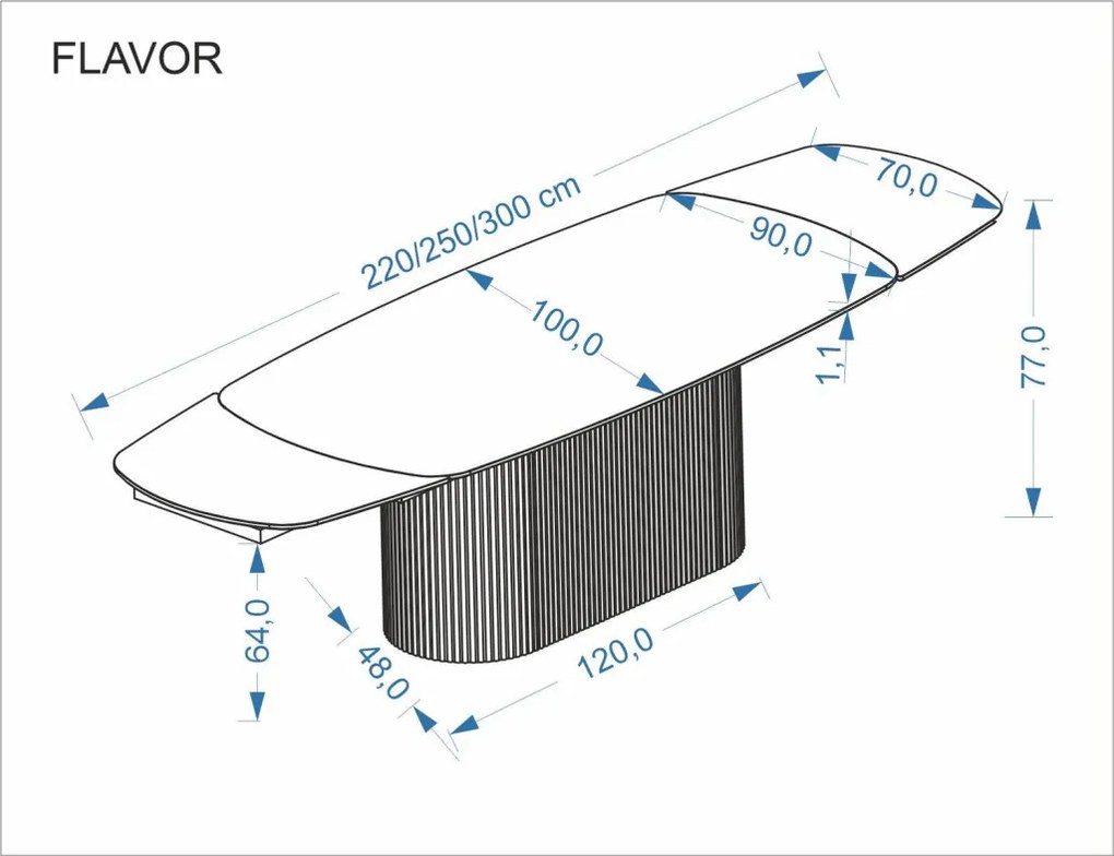 Flavor bővíthető étkezőasztal fehér márvány/dió 200-300cm