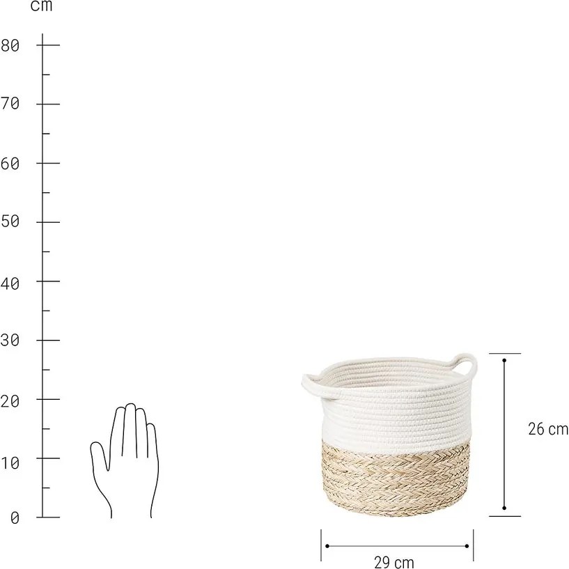 COTTON BRAID kosár, Ø 29 cm