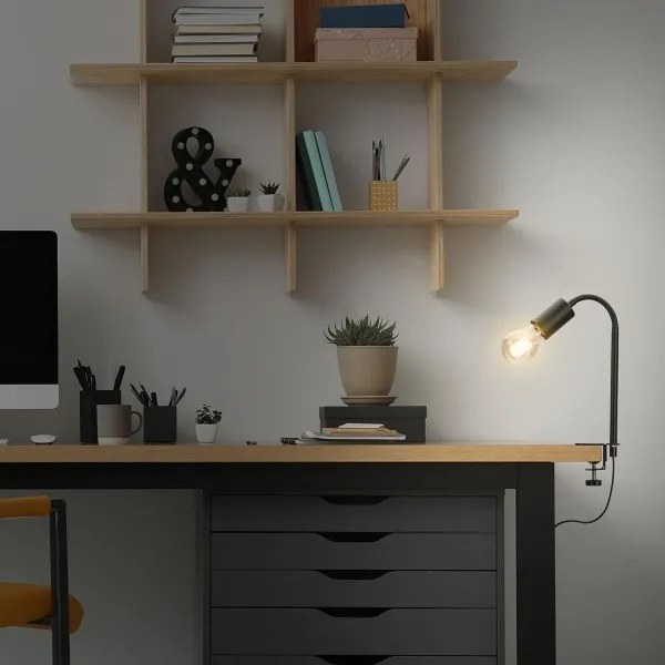 LED csíptetős lámpa 1xE27/4,2W/230V 2700K fekete