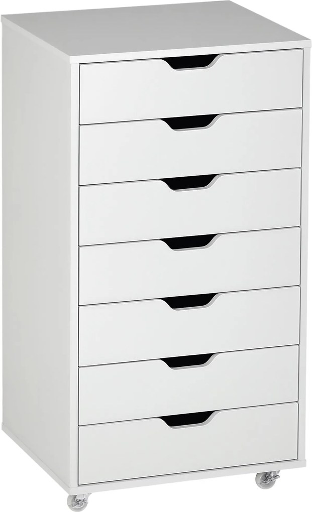 Vinsetto Görgős Irodai Szekrény, 7 Fakkos Tárolószekrény - Dokumentumok, A4 vagy levél formátumú iratok rendszerezője, méretei: 47,5L x 39,5W x 90H cm