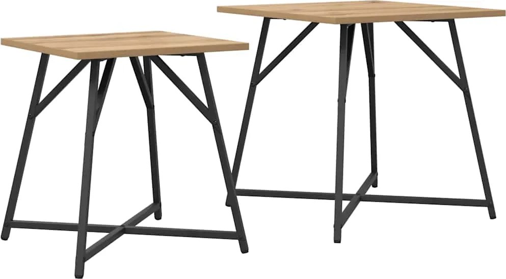 vidaXL Kisasztal készlet 2 pcs Artisan tölgy és fekete