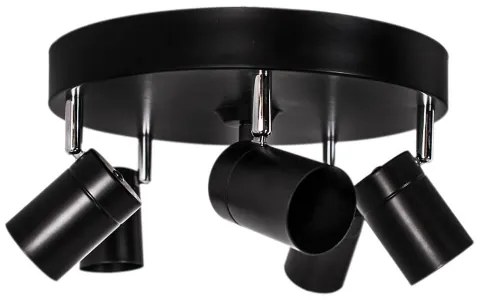 ByRydens 4200730-5002 - Spotlámpa CORRECT 5xGU10/7W/230V fekete